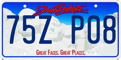 SD license plate 75ZP08