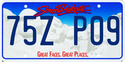 SD license plate 75ZP09