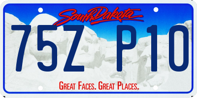 SD license plate 75ZP10