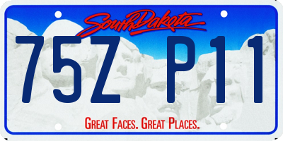 SD license plate 75ZP11