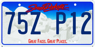 SD license plate 75ZP12