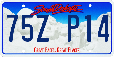 SD license plate 75ZP14