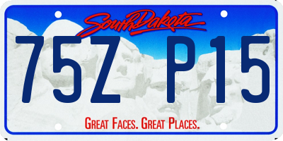 SD license plate 75ZP15