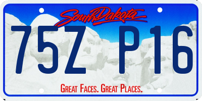 SD license plate 75ZP16