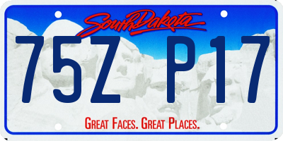 SD license plate 75ZP17