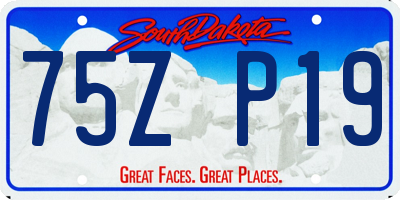 SD license plate 75ZP19
