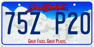 SD license plate 75ZP20