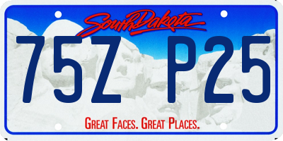 SD license plate 75ZP25