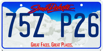 SD license plate 75ZP26
