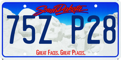 SD license plate 75ZP28