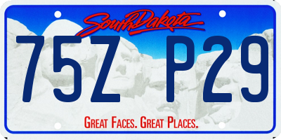 SD license plate 75ZP29