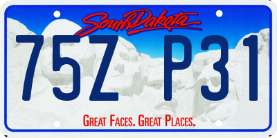SD license plate 75ZP31