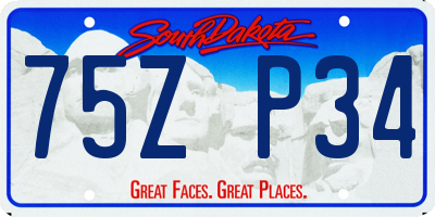 SD license plate 75ZP34