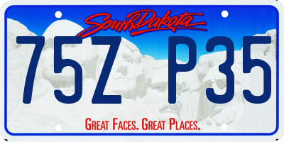 SD license plate 75ZP35