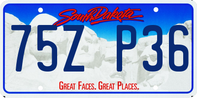 SD license plate 75ZP36
