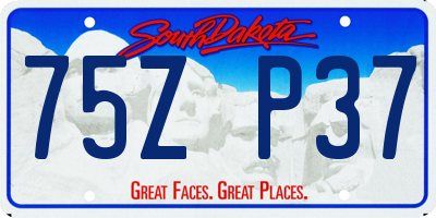 SD license plate 75ZP37