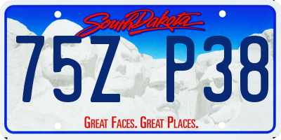 SD license plate 75ZP38
