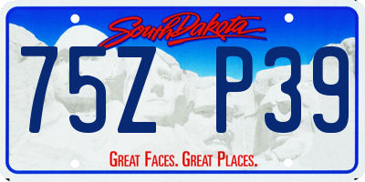SD license plate 75ZP39