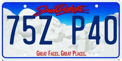 SD license plate 75ZP40