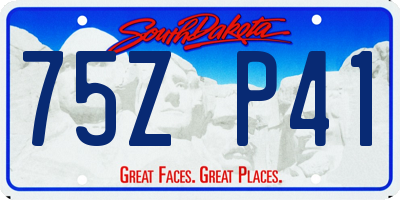 SD license plate 75ZP41