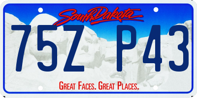 SD license plate 75ZP43