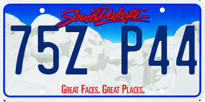SD license plate 75ZP44