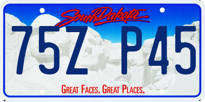 SD license plate 75ZP45