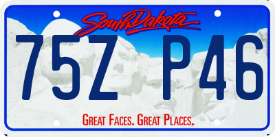 SD license plate 75ZP46