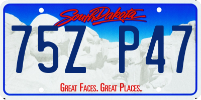 SD license plate 75ZP47