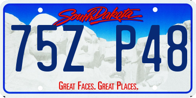 SD license plate 75ZP48