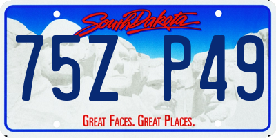 SD license plate 75ZP49
