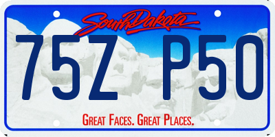 SD license plate 75ZP50