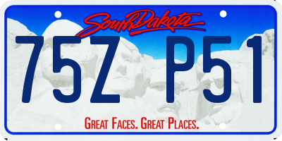 SD license plate 75ZP51
