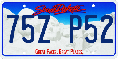 SD license plate 75ZP52