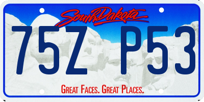 SD license plate 75ZP53