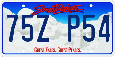 SD license plate 75ZP54