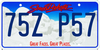 SD license plate 75ZP57