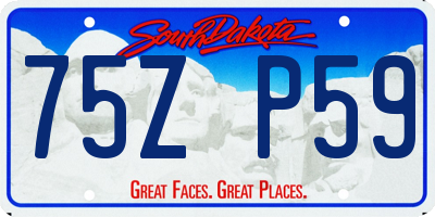 SD license plate 75ZP59