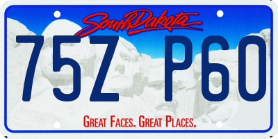 SD license plate 75ZP60