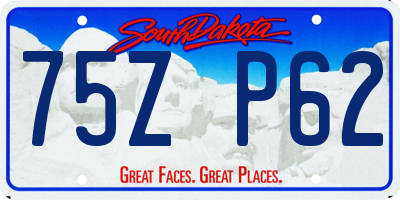 SD license plate 75ZP62