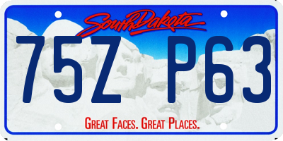SD license plate 75ZP63