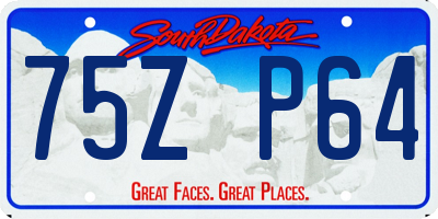 SD license plate 75ZP64