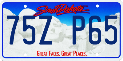 SD license plate 75ZP65