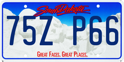 SD license plate 75ZP66