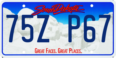 SD license plate 75ZP67