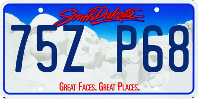 SD license plate 75ZP68