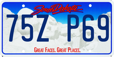 SD license plate 75ZP69