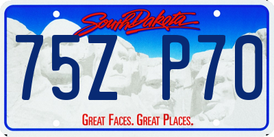 SD license plate 75ZP70