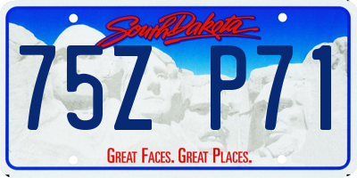 SD license plate 75ZP71