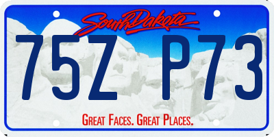 SD license plate 75ZP73